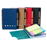 Carnet de notes en papier kraft ligné A5 gros cahiers mignons avec stylos cahier en vrac avec notes autocollantes