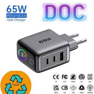 <span class=keywords><strong>Chargeur</strong></span> USB C GaN 65W Tommox avec affichage, <span class=keywords><strong>chargeur</strong></span> rapide pour iPad, Macbook, iPhone, Samsung, type C, compatible EU, KR, UK, AU - Product Image 1