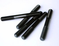 Vis à double extrémité métriques haute résistance M8-M30 en acier au carbone galvanisé à l'oxyde noir, finition zinc, normes ANSI/DIN/GB, droite
