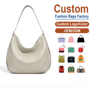 Bolso Hobo de Cuero Genuino con Correa Ajustable, Diseño con Costuras, Bolso Casual de Viaje para Hombro/Axila, Procesamiento ODM - Product Image 1