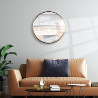 Cadre rond en aluminium doré pour miroir, décoration de salon, bureau, vente en gros,