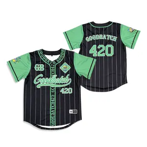 Camisa de beisebol personalizada com logotipo retrô da moda de beisebol