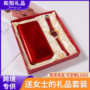 Women's Wallet And Watch Set Pink Holographic Heart Pattern <b>Gift</b> <b>Box</b> For Valentine's Day Mother's Day - Product Image 5