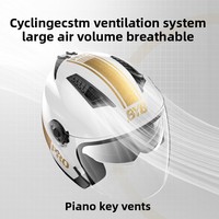 Casque de moto BYB certifié 3C, modèle 26 ans, demi-casque unisexe, double visière, toutes saisons, anti-buée, avec coussinets d'oreille amovibles