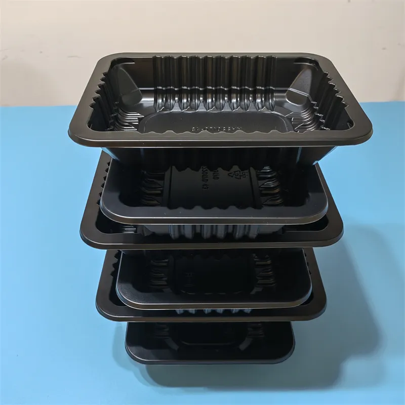 Popular black classic food grade rectangle multipurpose american style bento box sea food fresh frozen storage containers