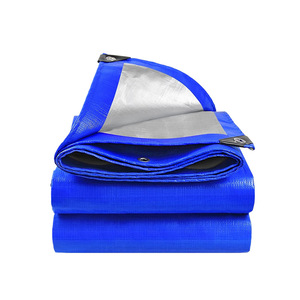 Bu Pengpeng Blue Silver PE Tarpaulin Double Layer Waterproof Sunscreen Rainproof Outdoor Cover 3x4m - Product Image 1