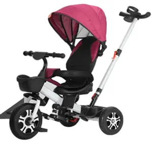 婴儿三轮车与可调的推动手柄工厂价格与高品质。