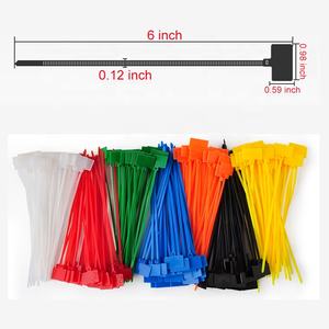 Nylon Marker Attaches De Câble, 250pcs 6 Pouces Auto-Verrouillage Cordon Tags Étiquette du Marqueur avec Écrire sur Câble Tag, <span class=keywords><strong>Ethernet</strong></span> Fil Zip Cravates Étiquette - Product Image 2