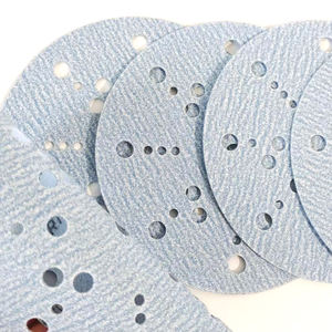 Para <span class=keywords><strong>Norton</strong></span> Blue Diamond papel de <span class=keywords><strong>lija</strong></span> en seco de 6 pulgadas papel de <span class=keywords><strong>lija</strong></span> para coche 17 agujeros aterciopelado terciopelo autoadhesivo 31 agujeros cerámica - Product Image 2