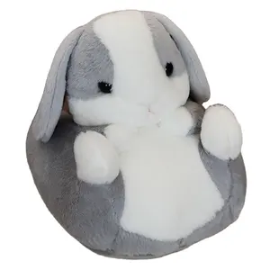 Cute Grey Rabbit Plush Electric Feet Warm Hot Water Bag Bottle with Soft and Warm Animal Stuffed Cover