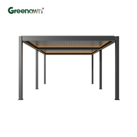Pergola motorisée en aluminium Greenawn, gazebo à lames orientables, pavillon, pergola à toit à lames orientables sur mesure