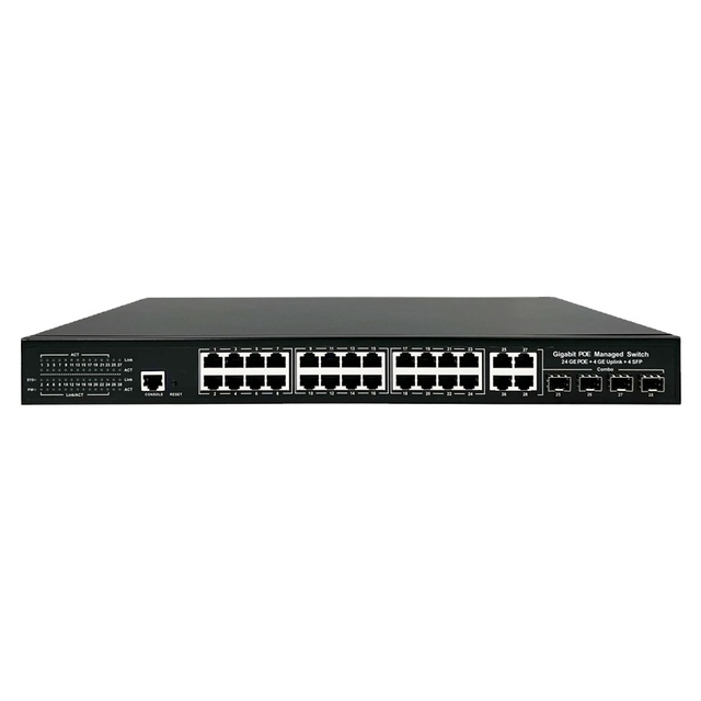 Layer 2 Management 24 Port Gigabit PoE Switch 32 Port Network Switch With 4 * 1000M SFP Optical Port Management Switch