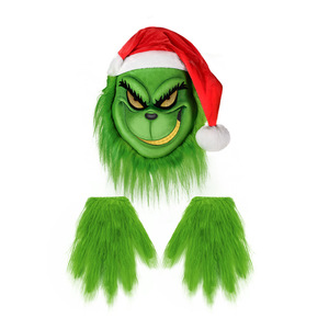 Nouvel ensemble <span class=keywords><strong>masque</strong></span> et gants <span class=keywords><strong>Grinch</strong></span> en EVA pour Noël, Halloween, accessoires de fête COSPLAY – Article importé - Product Image 1
