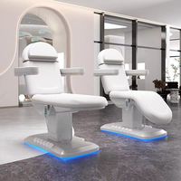 YS-0736N Table de massage électrique de luxe moderne blanche à 3 moteurs avec commande au pied pour salon, usage commercial, salon, école