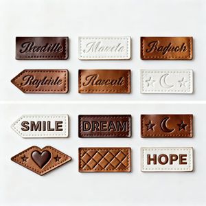 Custom Iron Debossed Soft Real Genuine <strong>Fake</strong> Leather Roll Clothing Self-Adhesive Hat Tags Jeans Repair Patches Private <strong>Brand</strong> - Product Image 5