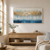 Peinture à l'huile Art Déco blanche 100% faite à la main sur toile de coton 450 GSM avec cadre, taille et design personnalisés pour usage domestique et commercial