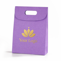 Sacs en papier haut de gamme écologiques pour emballage cadeau, impression sérigraphique, fermeture à rabat, papier mat solide spécial, boutique de bougies, déchirable