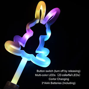 11.5인치 LED 병아리 토끼 마법 지팡이 18개 LED 다채로운 졸업식 부활절 할로윈 결혼식 이벤트 소품 내구성 친환경 어린이용 - Product Image 4