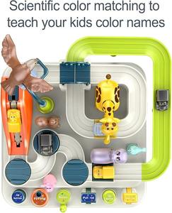 Rescue Adventure <span class=keywords><strong>Parking</strong></span> Car Toys Race Tracks para niños pequeños <span class=keywords><strong>Zoo</strong></span> Ramp Vehicle Race Car Game Juguetes educativos para 3 Mini Cars - Product Image 6