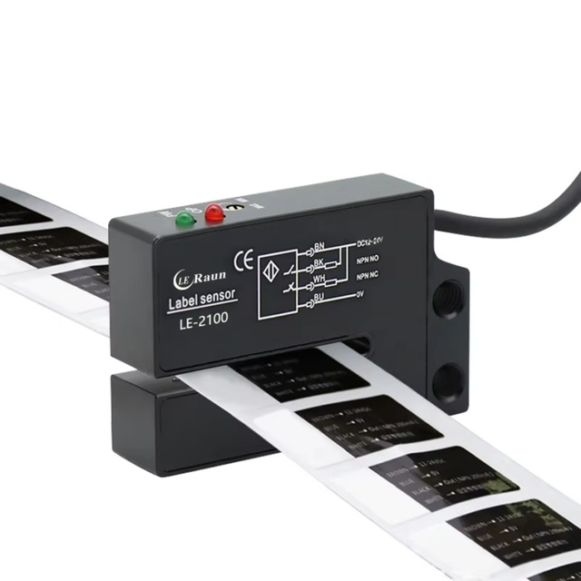Slot Photoelectric Label Sensor LE Series for Non-transparent Labels 12-24V DC LE Raun Brand 1 Year Warranty 2mm Sensing