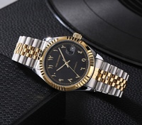 Montre-bracelet de luxe pour femme en acier inoxydable doré à quartz, avec cadran analogique en cristal et breloque, style arabe musulman