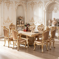 Meuble de rangement doré, Table à manger de luxe, Ensemble de table à manger, Meubles de salon, Meubles de luxe pour la maison, Ensemble de salon