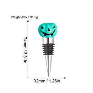 Halloween <b>Wine</b> <b>Stopper</b> With Pumpkin Design And 5 Glass Charms Set For Party Decorations - Product Image 4