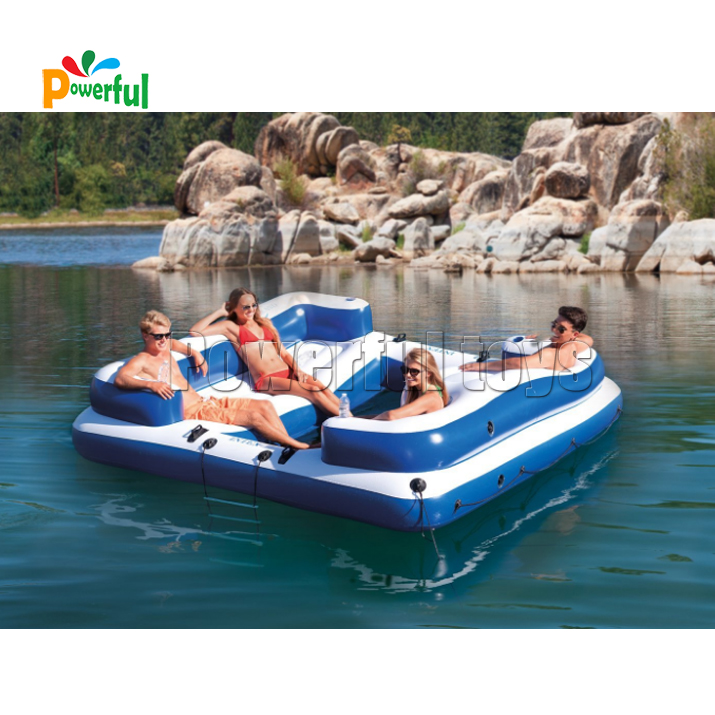 Radeau gonflable flottante pour bateau pour 5 personnes, plateforme de fête, pour piscine, lac et rivière