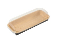 Vente en gros d'emballages jetables en papier personnalisés, boîte en papier kraft de qualité alimentaire à emporter avec couvercle pour sushis