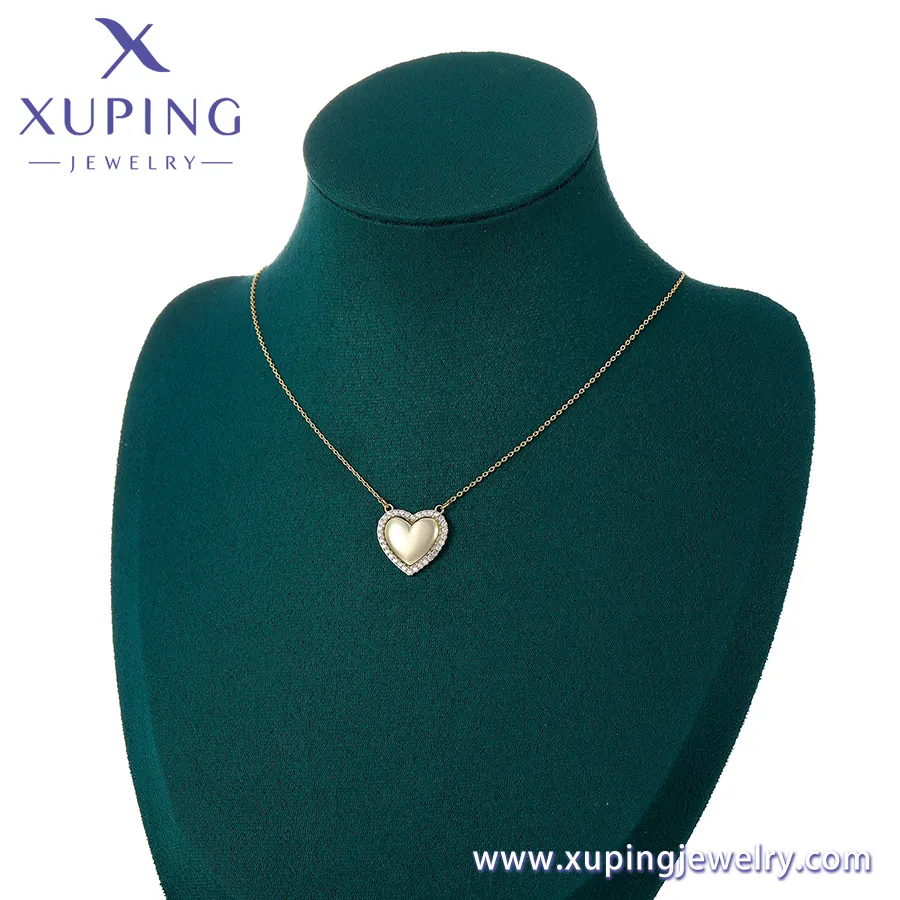 مجوهرات XUPING على الموضة X000897714، قلادة على شكل قلب للبنات، ذهب عيار 14K، مجوهرات ساحرة على شكل قلب