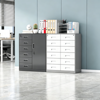 Meuble de rangement métallique moderne à 5 tiroirs réglables, armoire à documents en acier verrouillable, organisateur de documents latéral, meuble bas