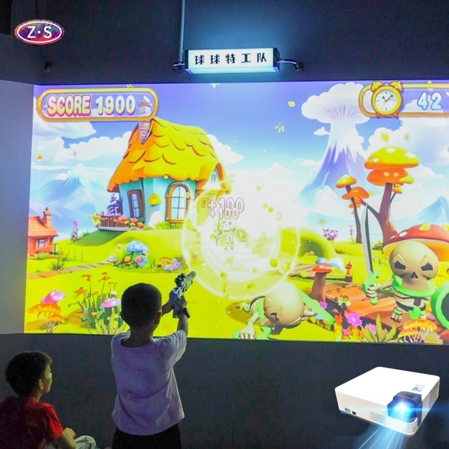 Plug and Play Interactive Wall Projection System Remote Control Portable Lightweight All-in-one Interactive Projector