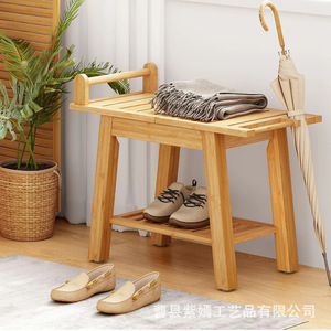 <b>Bamboo</b> Bathroom Storage Rack 60X70cm Two Tier Freestanding Shower Shelf With <b>Soap</b> <b>Dish</b> And Bottle Holder For Bathtub Area - Product Image 2
