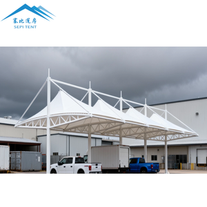 โครงสร้างที่จอดรถแบบเต็นท์ผ้า PVDF ดีไซน์ใหม่ปี 2026 โครงเหล็กแข็งแรงทนทาน สำหรับจอดรถยนต์ - Product Image 6