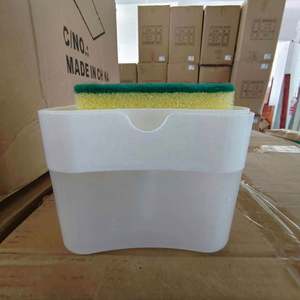 Creative 2 in 1 Manual Press Dish <b>Soap</b> <b>Dispenser</b> With Sponge Bathroom Wash Holder Box Kitchen Pump Liquid <b>Soap</b> <b>Dispenser</b> - Product Image 5
