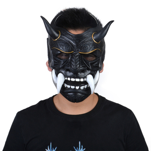 Masque de cosplay japonais Hannya pour Halloween et Noël, masque de mascarade, Prajna, visage complet, samouraï, latex - Product Image 1