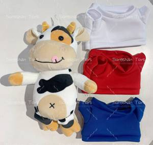 Songshan Toys logo personnalisé mignon Kawaii enfants en peluche <span class=keywords><strong>vache</strong></span> 30cm Animal en peluche en peluche avec Sublimation T-shirt cadeau pour les enfants - Product Image 2