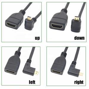 OEM à angle droit 90 degrés Cabo <span class=keywords><strong>Micro</strong></span> pour <span class=keywords><strong>HDMI</strong></span> mâle Port adaptateur PVC veste <span class=keywords><strong>5M</strong></span>/10M pour <span class=keywords><strong>HDMI</strong></span> femelle ruban câble pour projecteur - Product Image 2