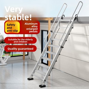 Escabeaux pliants modernes en alliage d'aluminium épaissi à 4/5/6 marches, télescopiques, pour intérieur/extérieur, capacité 150 kg - Product Image 2