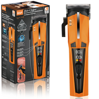 Mesin Cukur Rambut Profesional RAF R.486 dengan Motor Magnetik Kuat, Pengisian Daya Tipe C, Kabel 1M, 5W, Oranye, Set Perlengkapan