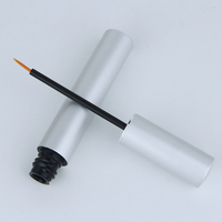Vente en gros étui pour tube d'eye-liner en plastique liquide vide unique emballage conteneur de liquide de croissance de cils en argent bouteille à pompe rechargeable