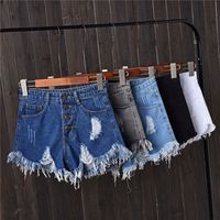 Mode féminine décontracté été cool femmes short en jean taille haute doublé de fourrure jambe-ouvertures grande taille sexy jean court