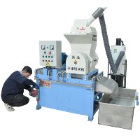 SHINHO Neue Mini-Schrottgranulator-Ausrüstung anlage Verwenden Sie ein automatisches Aluminium-Kupferkabel-Drahtabscheider-Motor brecher lager