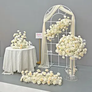 Usine de luxe personnalisé soie artificielle Rose fête événements décor à la maison mariage décoration Bouquet fleur boule pièce maîtresse