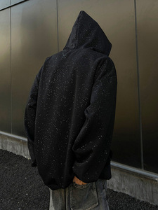 Unisex High Quality Custom Cotton Full Sky <b>Star</b> Hoodie Dropped Shoulder <b>Design</b> with No Drawstring for Men Winter Wear - Product Image 2