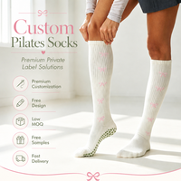 Chaussettes de yoga personnalisées antidérapantes de qualité supérieure pour l'intérieur, chaussettes de Pilates pour femmes, chaussettes de fitness Pilates