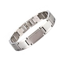Pulsera Magnética de Acero Inoxidable con Patrón de Cocodrilo, Personalizable, de Moda, Resistente al Agua, para Alivio del Dolor, con Energía Cuántica