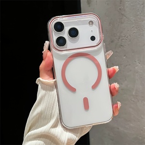 Hot Sale <b>PC</b> Clear Slim Phone Case for iPhone 17 Pro Max <b>Wireless</b> Charging Fresh Color Magnetic Transparent Anti-Yellow Cover - Product Image 4