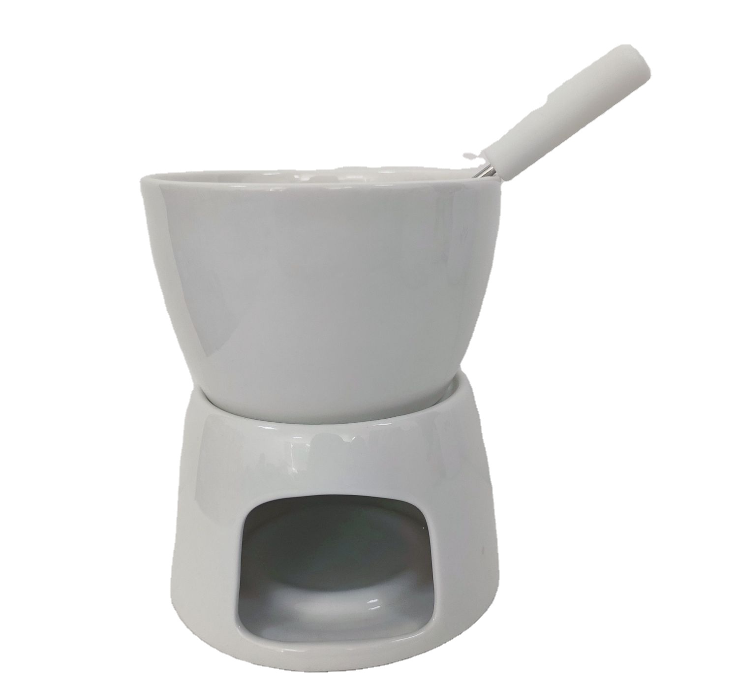 Китайский поставщик, белые керамические наборы для шоколадного сыра и фондю, кастрюля