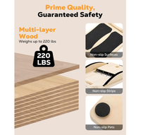 Planche d'équilibre et de stretching 2-en-1 en bois, inclinable à 4 positions, pour mollets et genoux – Meilleure vente